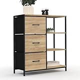 IDMarket - Buffet d'appoint 3 tiroirs et étagères 70