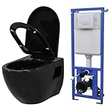 vidaXL Toilette suspendue au mur avec réservoir caché