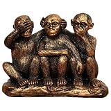 Wanwanzi Lot de 3 statues de singes de la sagesse –