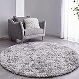 VOFUSHON Tapis rond, à poils longs, moelleux, pour