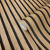 WALLCOVER Papier peint aspect bois, marron, panneaux