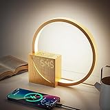 Lampe de chevet, LED, avec réveil, ports de charge