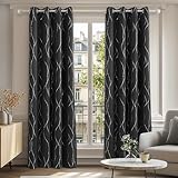 Deconovo Lot de 2 Rideaux Noir Isolant Thermique Anti