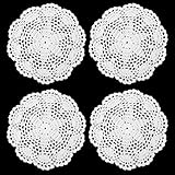 Lot de 4 napperons ronds en dentelle faite à la main