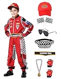 aicoaub Costume de pilote de course pour garçon, combinaison