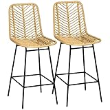 HOMCOM Lot de 2 tabourets de Bar Chaise de Bar Design