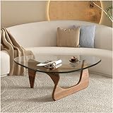 Table Basse Triangulaire - Base en Bois Massif et Plateau