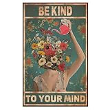 BelleVive Poster vintage « Be Kind to Your Mind »,