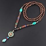 THTHT Long collier de perles vintage fait main ethnique