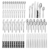 Hunnycook Set de Couverts 72 pièces avec couteau à