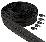 IPEA Fermeture éclair noire chaîne continue de 5 mètres