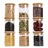 HUALIANG Lot de 9 bocaux en verre avec couvercle en