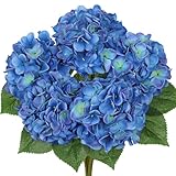 Grandes fleurs d'hortensia artificielles bleu foncé,