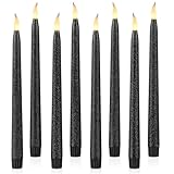 Lot de 8 bougies coniques sans flamme à paillettes