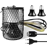 Lot de 2 lampes chauffantes pour reptiles avec panier