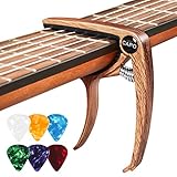 Capodastre Guitare Acoustique Capo Guitar avec 6 Médiators,