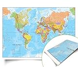 Maps International Carte du monde sur papier Silk Art,