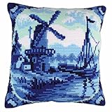 Collection D'Art 5200 Faïence Delft Moulin Kit de Coussin