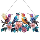 BestAlice Vitraux Oiseaux sur Branche, Vitraux à Suspendre,