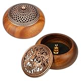Brûleur d'encens rond en bois de santal d'intérieur