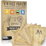 120 feuilles de vieux papier, vintage DIN A4 imprimable