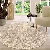 TT Home Tapis En Jute Chambre Adulte Rond Bohème Bohème
