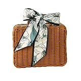 JYCRA Valise imitation rotin tissé, en soie tissée,