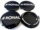 Ronal Lot de 4 cache-moyeux Noir brillant 64 mm