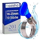 AZISHA Lot de 10 colliers de serrage de 16 à 25 mm