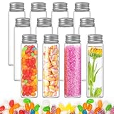 TESSTSY Lot de 12 tubes à essai en plastique transparent