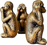 CDXHOME Lot de 3 statues de singes de la sagesse –