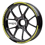 LONGIVIA ® Liseret de Jante Moto Jaune Réfléchissantes