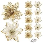 Agoer Lot de 24 Fleurs de Noël Artificielles pour Decoration