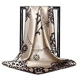 Foulard en soie pour femme - Grand carré Satin 90 cm,