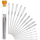 H&S Lot de 15 aiguilles à tricoter à gros chas émoussés