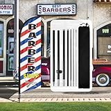 QSUM Drapeau à plumes pour salon de coiffure, 2,4 m,