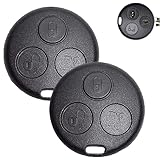 Lot de 2 boîtiers de clé de voiture pour Smart Fortwo