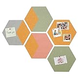 Panneau Liège Mural Hexagonal Autocollant 5pcs | Vision