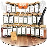 COMFORDER Pots à Épices Carrés (24 pièces) avec Bouchons