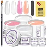 Saviland Kit Gel de Construction pour Ongles - 4 Couleurs