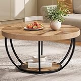 Tribesigns Table basse ronde, table basse industrielle