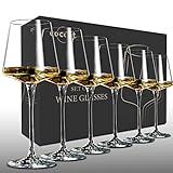 Lot de 6 verres à vin en cristal blanc - Verres à vin