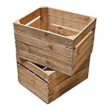 Lot de 2 caisses en bois originales vintage pour la