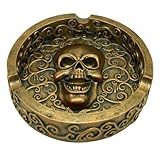 Puckator Cendrier - Crâne - Effet Métallique - Or Brossé
