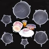 KEUGT 6 pcs Couvercle Silicone Alimentaire,Couvercle