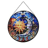 Payutou Vitrail à suspendre pour fenêtres, 20 cm, soleil