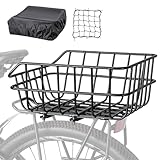 PINNAMAX Grand panier de vélo arrière pour porte-bagages,