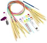 LIHAO Lot de 10 paires d'aiguilles à tricoter circulaires