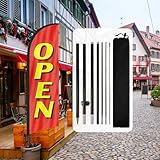 QSUM Drapeau ouvert de 2,1 m avec kit de mât et piquet