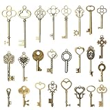 Lot de 25 clés décoratives vintage, clés anciennes,